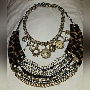 Leopard Charm Statement Necklaces